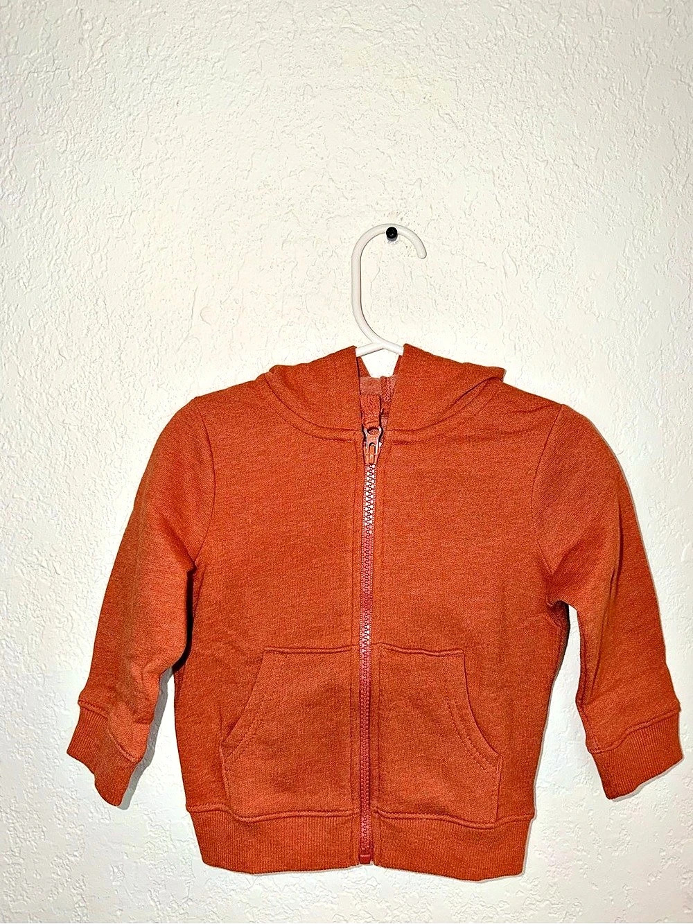 Kids Hooded Zip-Up Sweatshirt in Orange